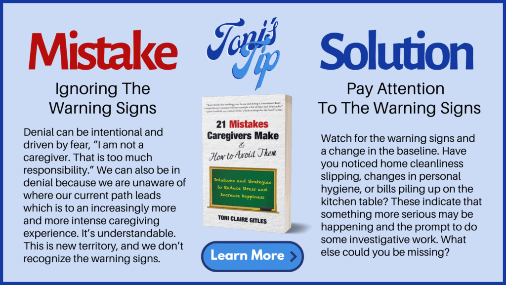 Toni's Tip Mistake: Ignoring the warning signs and Solution: Pay attention to the warning signs